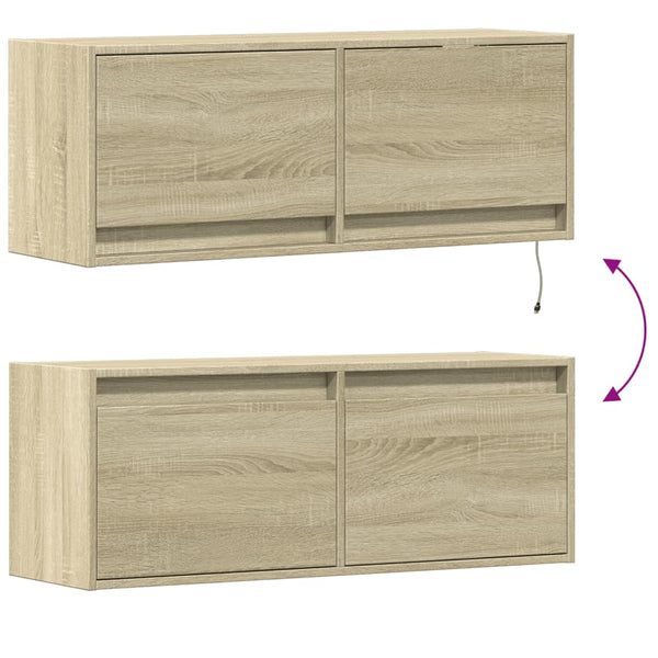 TV-Wandschrank mit LED Sonoma-Eiche 100 cm
