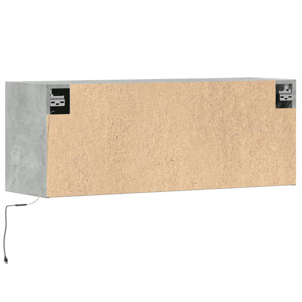 TV-Wandschrank mit LED Betongrau 100cm