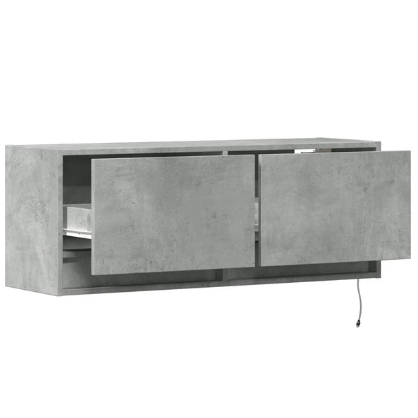TV-Wandschrank mit LED Betongrau 100cm