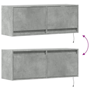 TV-Wandschrank mit LED Betongrau 100cm