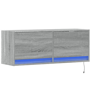 TV-Wandschrank mit LED Grau Sonoma 100 cm
