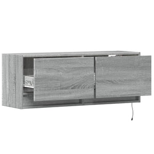 TV-Wandschrank mit LED Grau Sonoma 100 cm