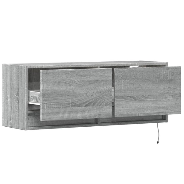 TV-Wandschrank mit LED Grau Sonoma 100 cm