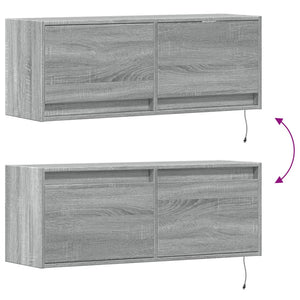 TV-Wandschrank mit LED Grau Sonoma 100 cm