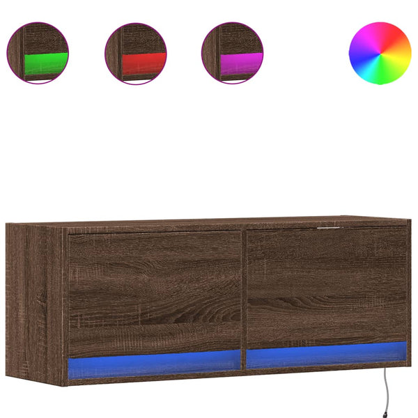 TV-Wandschrank mit LED Eichenoptik 100 cm