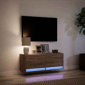 TV-Wandschrank mit LED Eichenoptik 100 cm