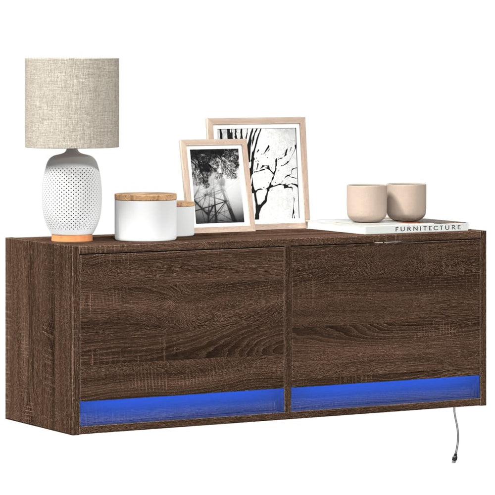 TV-Wandschrank mit LED Eichenoptik 100 cm