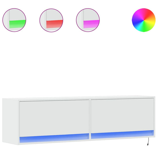 TV-Wandschrank mit LED Weiß 140cm