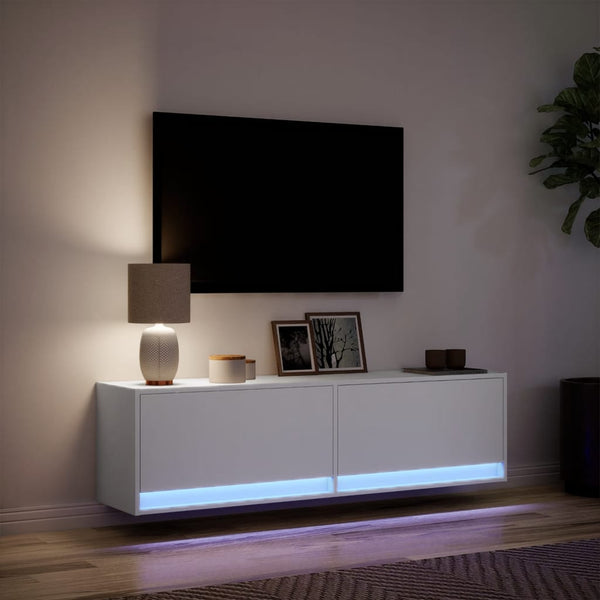 TV-Wandschrank mit LED Weiß 140cm
