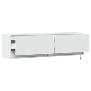 TV-Wandschrank mit LED Weiß 140cm