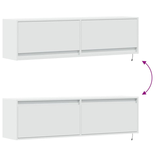 TV-Wandschrank mit LED Weiß 140cm