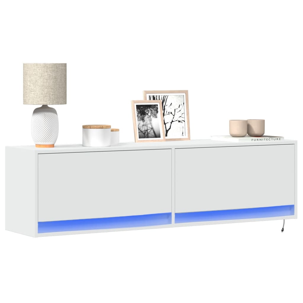 TV-Wandschrank mit LED Weiß 140cm
