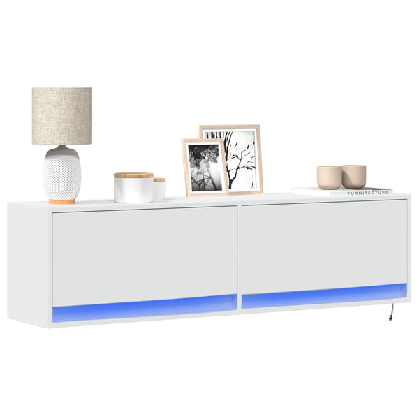 TV-Wandschrank mit LED Weiß 140cm