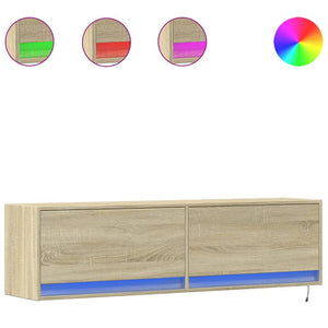 TV-Wandschrank mit LED Sonoma-Eiche 140 cm