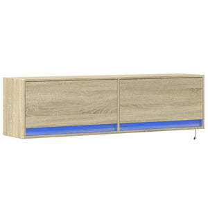 TV-Wandschrank mit LED Sonoma-Eiche 140 cm