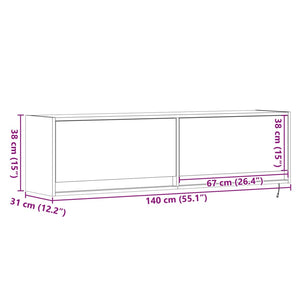 TV-Wandschrank mit LED Sonoma-Eiche 140 cm