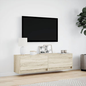 TV-Wandschrank mit LED Sonoma-Eiche 140 cm