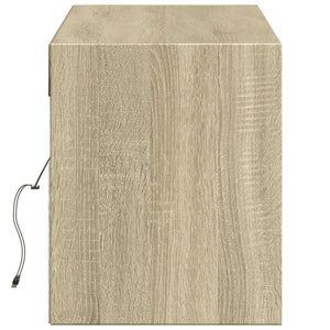 TV-Wandschrank mit LED Sonoma-Eiche 140 cm