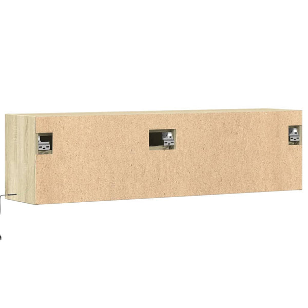 TV-Wandschrank mit LED Sonoma-Eiche 140 cm