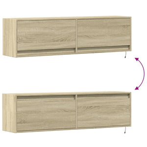 TV-Wandschrank mit LED Sonoma-Eiche 140 cm