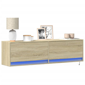 TV-Wandschrank mit LED Sonoma-Eiche 140 cm