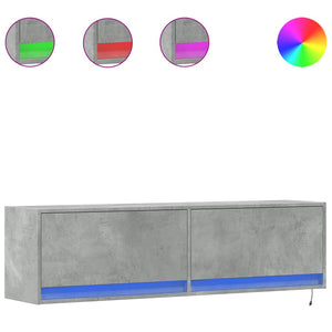 TV-Wandschrank mit LED Betongrau 140 cm