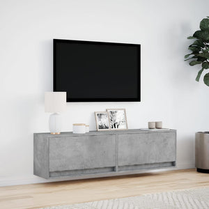 TV-Wandschrank mit LED Betongrau 140 cm