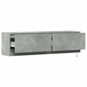 TV-Wandschrank mit LED Betongrau 140 cm