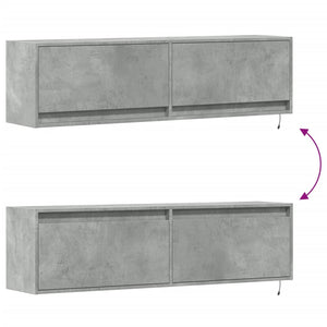 TV-Wandschrank mit LED Betongrau 140 cm