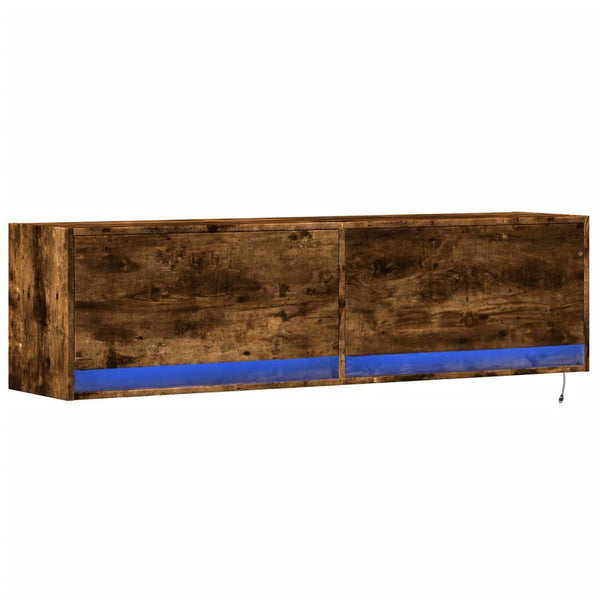 TV-Wandschrank Räuchereiche mit LED 140cm