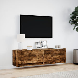 TV-Wandschrank Räuchereiche mit LED 140cm