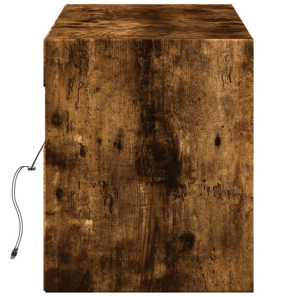TV-Wandschrank Räuchereiche mit LED 140cm