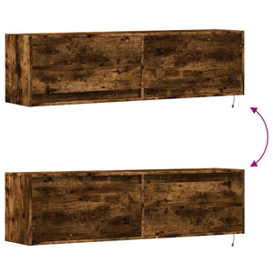 TV-Wandschrank Räuchereiche mit LED 140cm