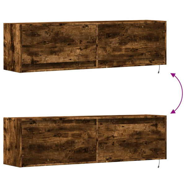 TV-Wandschrank Räuchereiche mit LED 140cm