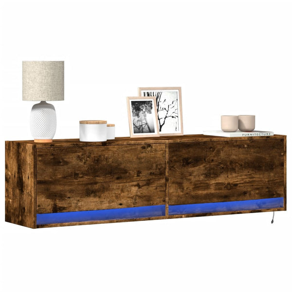 TV-Wandschrank Räuchereiche mit LED 140cm