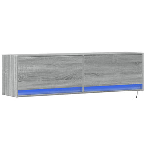 TV-Wandschrank mit LED Grau Sonoma