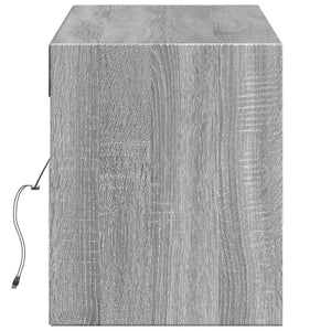 TV-Wandschrank mit LED Grau Sonoma