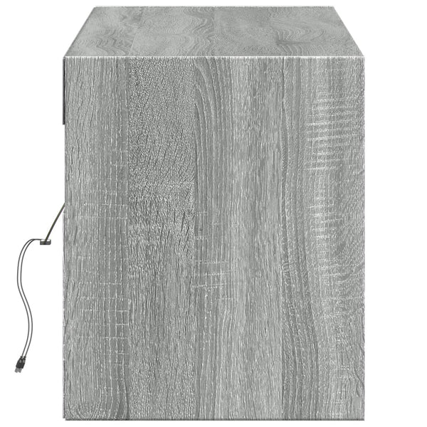 TV-Wandschrank mit LED Grau Sonoma