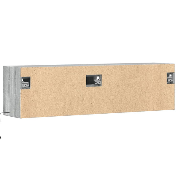 TV-Wandschrank mit LED Grau Sonoma