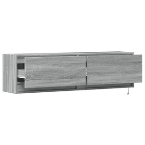 TV-Wandschrank mit LED Grau Sonoma