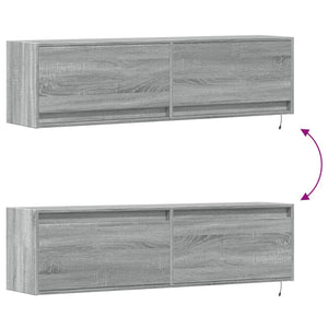 TV-Wandschrank mit LED Grau Sonoma