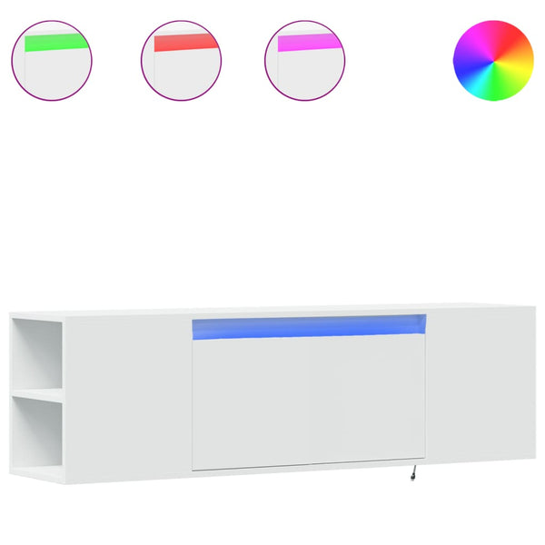 TV-Wandschrank mit LED Weiß 135cm