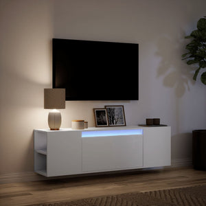 TV-Wandschrank mit LED Weiß 135cm