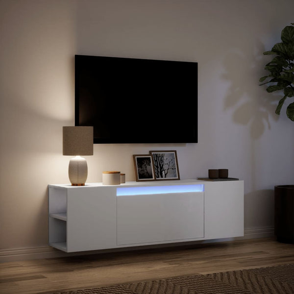 TV-Wandschrank mit LED Weiß 135cm