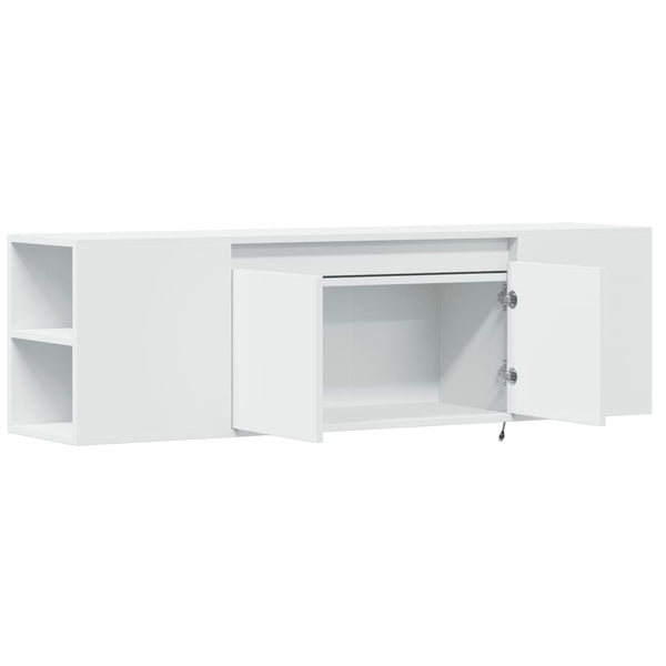 TV-Wandschrank mit LED Weiß 135cm