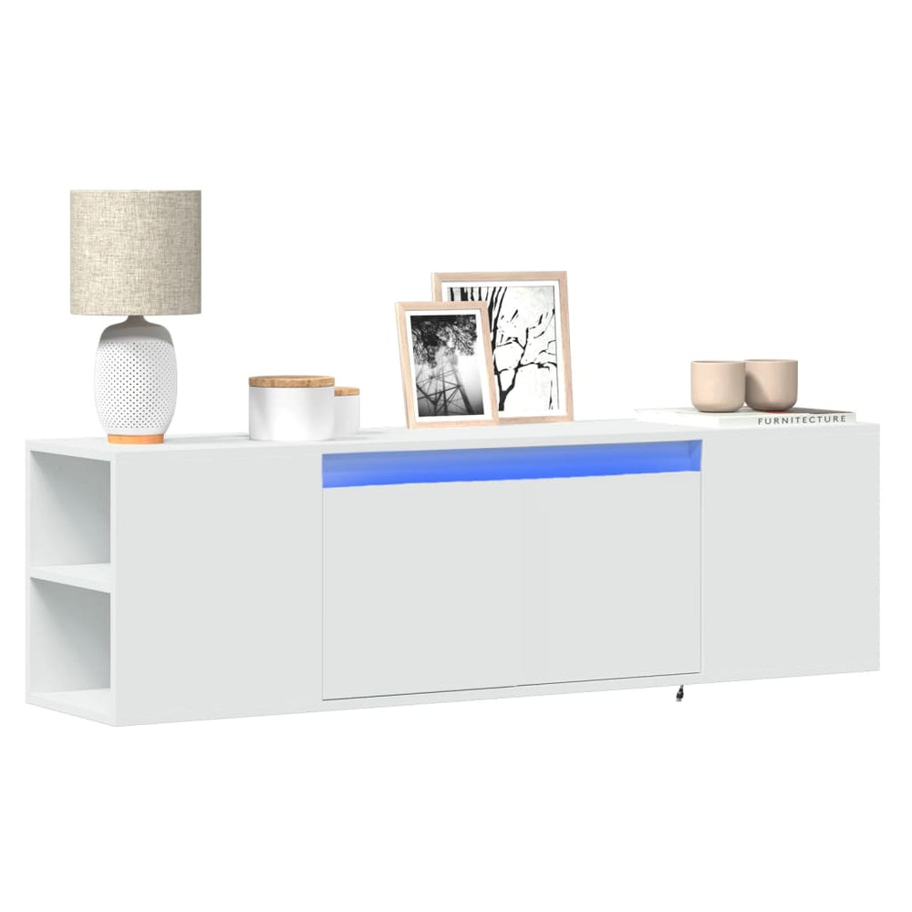 TV-Wandschrank mit LED Weiß 135cm