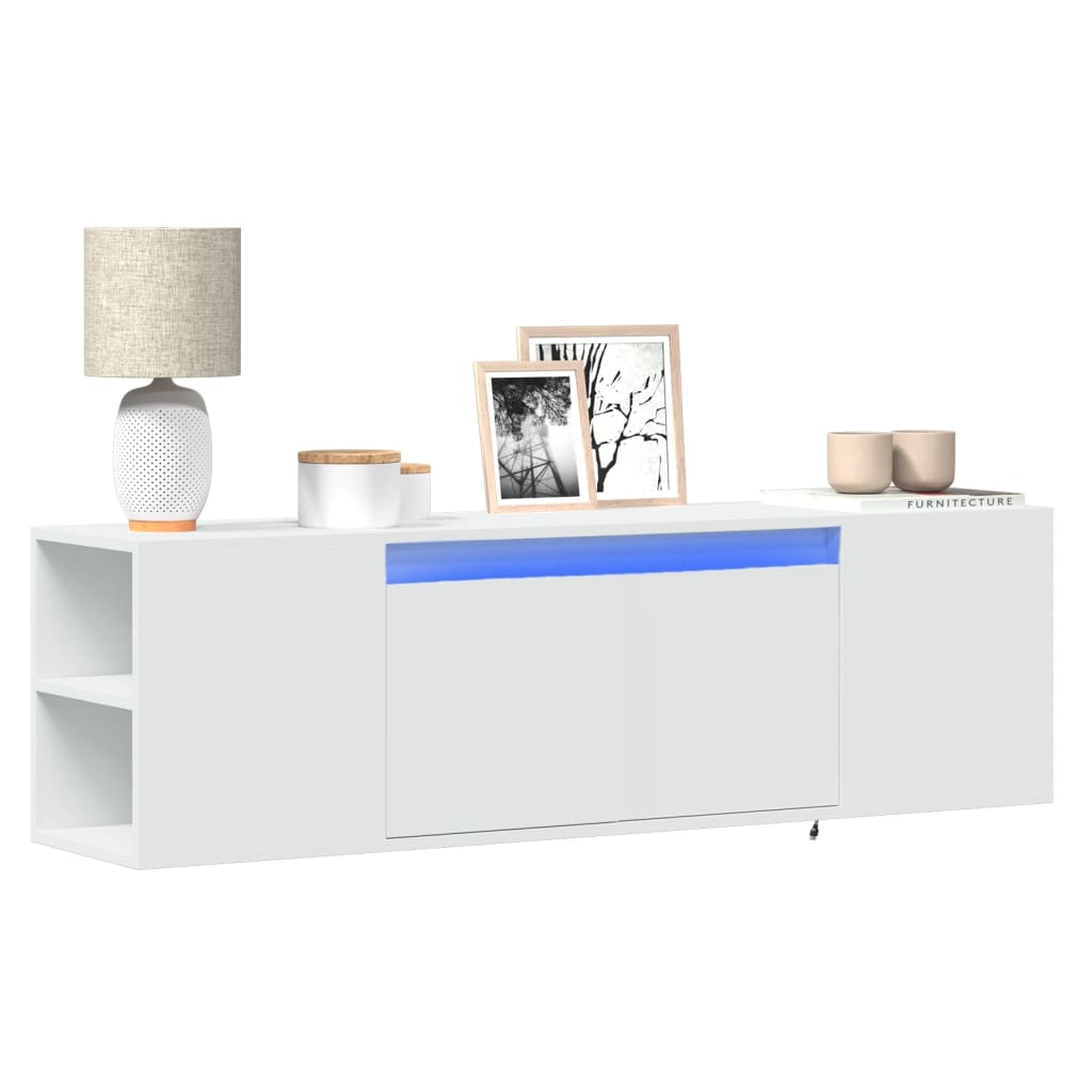 TV-Wandschrank mit LED Weiß 135cm