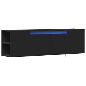 TV-Wandschrank mit LED Schwarz 135cm