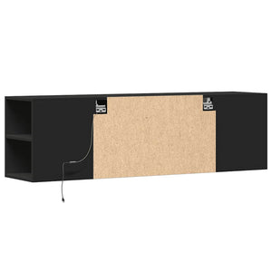 TV-Wandschrank mit LED Schwarz 135cm