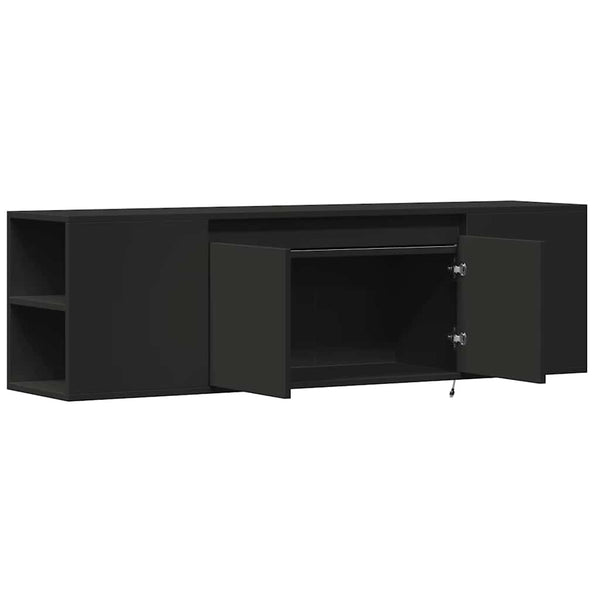 TV-Wandschrank mit LED Schwarz 135cm